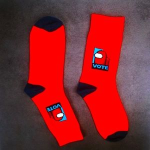 Among Us Socks Sox VOTE Funny Impostor Sus